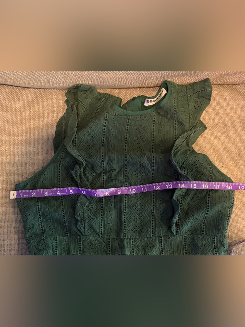 EcoWish Forest Green Lace Dress - Picture 6 of 6
